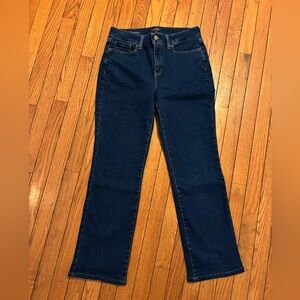 NYDJ Marilyn Straight Leg Jeans Dark Wash High Rise Size 10